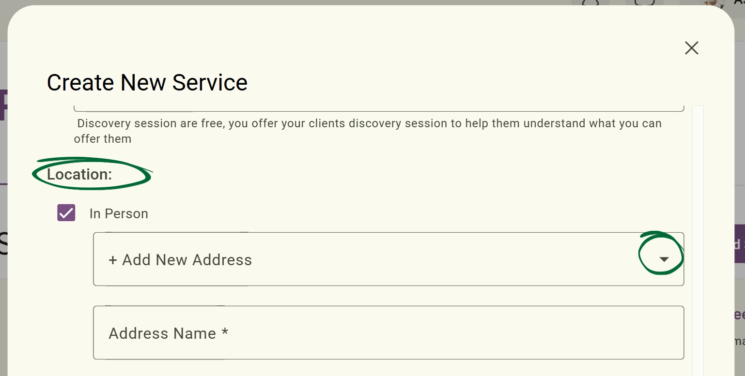 address in programmes Screenshot